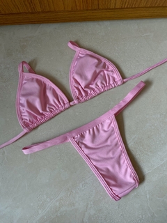 Bikini Marquinha de fita Rosa bebê