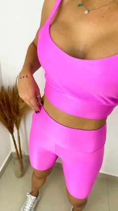 Imagem do Conjunto MiniCanelado Short Biker Pink