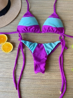 Bikini Cortininha Roxo/Tiffany