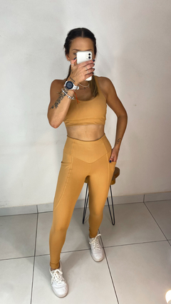 Conj Calça basic com bolso Bege