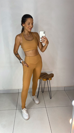 Conj Calça basic com bolso Bege