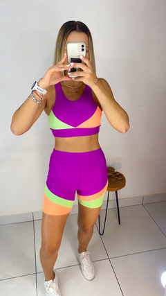 Conj short Roxo