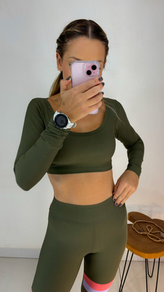 Conjunto comfort Cropped Verde militar - loja online