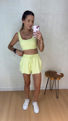 Conjunto Short Comfort Amarelo Manteiga - loja online