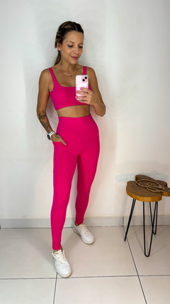 Conjunto basic calça bolso Pink