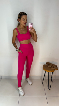 Conjunto basic calça bolso Pink na internet