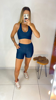 Conj MiniCanelado short cross azul - comprar online