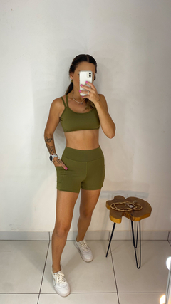 Conj Jade short bolso Verde olíva - Borane store