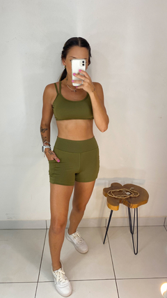 Imagem do Conj Jade short bolso Verde olíva