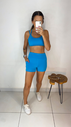 Conj Jade short bolso azul céu - comprar online