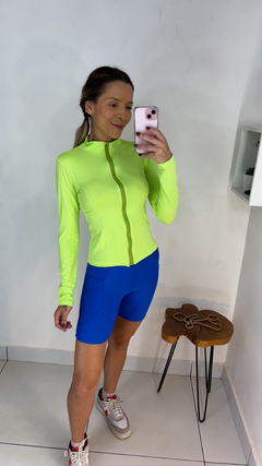 Blusa Manga Ziper Verde Lima - Borane store