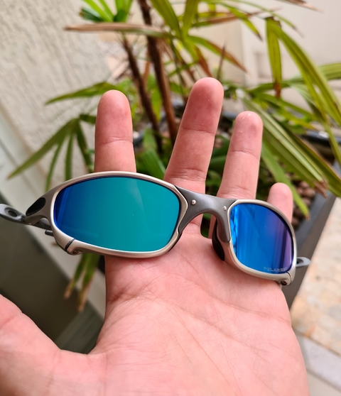 Juliet xmetal lentes ice thug mais side blinder e kit azul