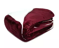 Acolchado Flannel con corderito BORDO - Stilo Deco