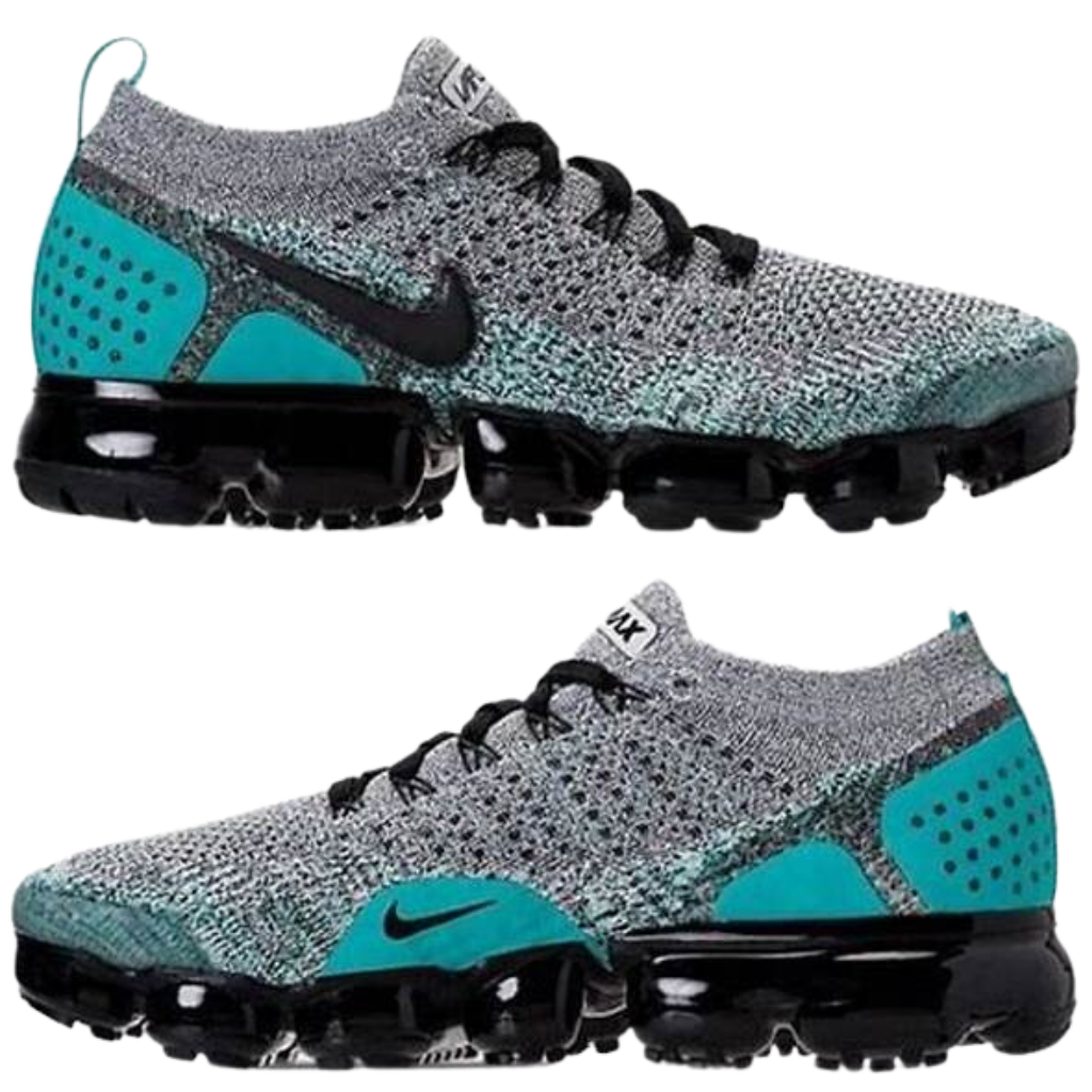 Vapormax cinza e store azul