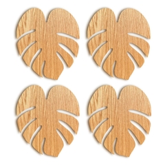 Plato Base Bajo Base Monstera Mantel Artesanal Set De 4 Pack - comprar en línea