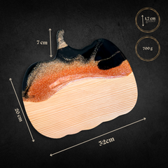 Tabla de cortar y servir artesanal en forma de calabaza decorada con resina diseño Otoño. en internet