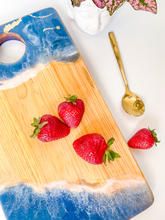 Tabla De Cortar Y Servir Decorada Con Resina Mar Plato De Servir - comprar en línea