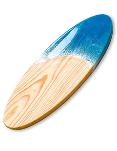 Tabla de madera decorada con resina olas de mar | Forma de tabla de surf | Tabla para Quesos/Picar/Charcuteria