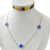 Choker Trevo azul bic banhado ouro