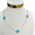 Choker Trevo azul banhado ródio branco