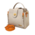 Bolsa Vida Leoneh em couro off white e laranja na internet