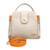 Bolsa Vida Leoneh em couro off white e laranja - comprar online