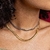 Choker Malha Snake Leoneh Banhado em Ouro