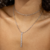 Choker grão de arroz banhado em ródio branco