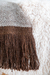Juego de Piecera o pie de cama con fundas de dos almohadones tejido a mano en telar de peine con lana de llama color chocolate y natural