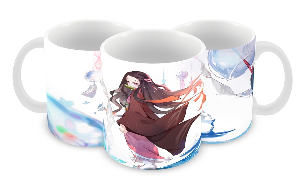 Caneca Demon Slayer Tanjiro Fight - Interior E Alça Branca