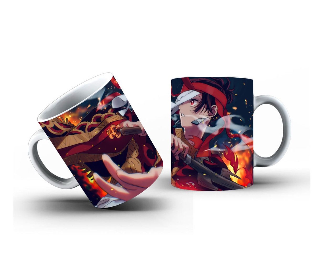 Caneca Demon Slayer Tanjiro Fight - Interior E Alça Branca