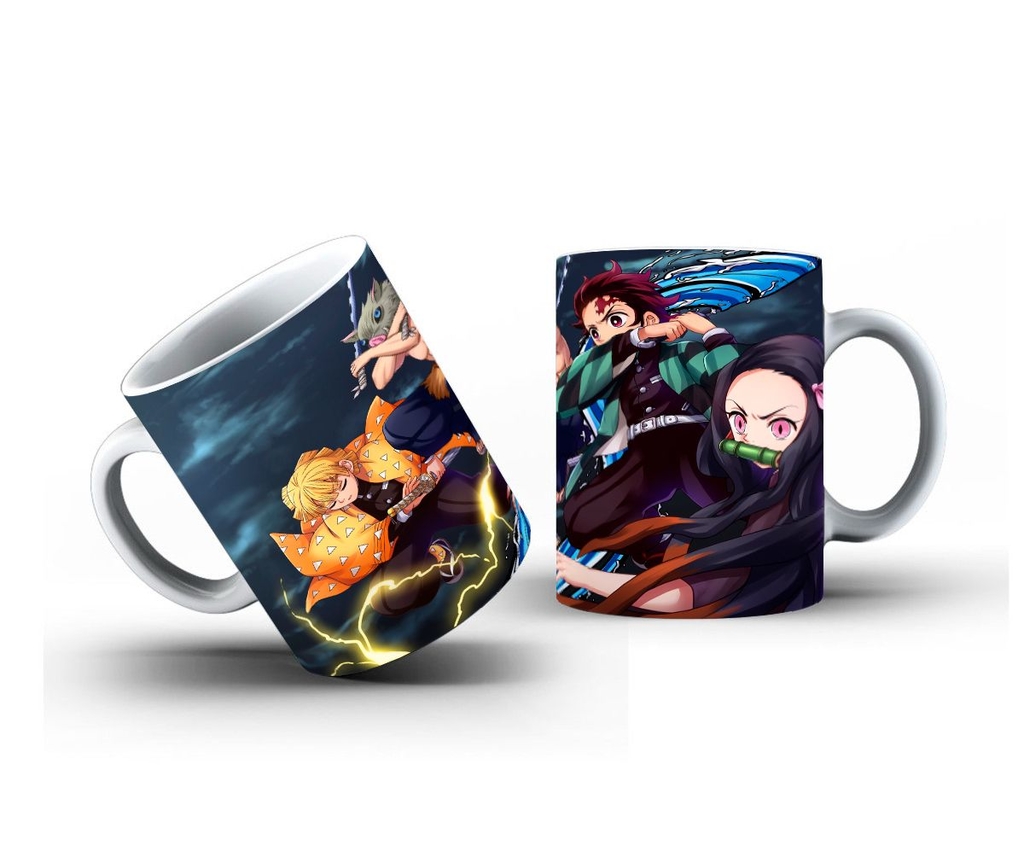 Caneca Demon Slayer Personagens - Interior E Alça Amarelo