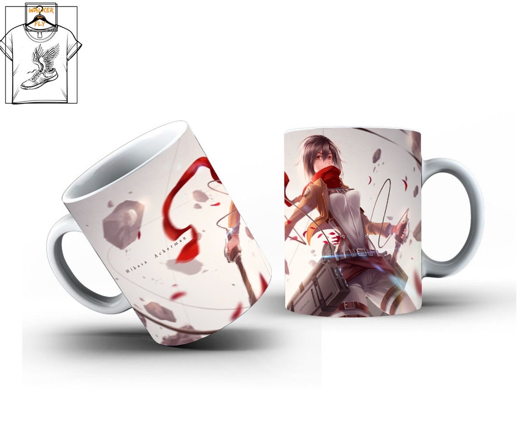 Caneca Attack on Titan Personagens