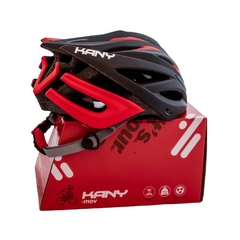 CASCO KANY ROUTE - TALLE M - NEGRO Y ROJO MATE