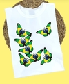 Camiseta Personalizada Borboletas Bandeira do Brasil