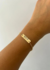 Pulseira Chapinha Personalizada Nome Laser em Banho de Ouro