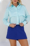 CAMISA CROPPED KELLY AZUL