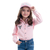 CAMISA BORDADA INFANTIL FEMININA - CAP002/INF ROSA BB/VERDE AGUA