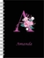 Agenda - alfabeto floral rosa A