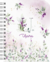 Caderno A5 - coleção alfabeto floral lavanda - Bella Agenda