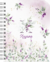 Caderno A5 - coleção alfabeto floral lavanda