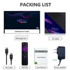 Novo h96 mini v8 núcleo 4k hd caixa de tv iptv android 10.0 wifi 2.4ghz sem fio - comprar online