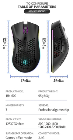 mouse bm600 rgb recaregavel - comprar online