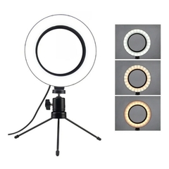 Ring light com tripé de mesa led 6 polegadas profissional - comprar online