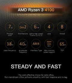 AMD Ryzen 3 4100 R3 4100 Núcleos de Processador 3.8GHz 4 8 Tópicos 7nm L3 8 = - comprar online