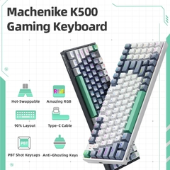 Machenike k500 teclado teclado mecânico com fio teclado trocável quente 94 tec - comprar online