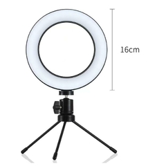 Ring Light Led Mesa Iluminador Pequeno Tripé 6 Polegada 16cm - comprar online