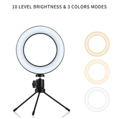 Ring Light Led Mesa Iluminador Pequeno Tripé 6 Polegada 16cm - comprar online