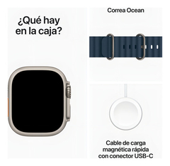 Apple Watch Ultra 2 + Cell Tianium Case & Blue Ocean band en internet