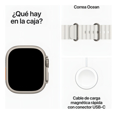 Apple Watch Ultra 2 + Cell Tianium Case & White Ocean band - (copia) - MarplaCity